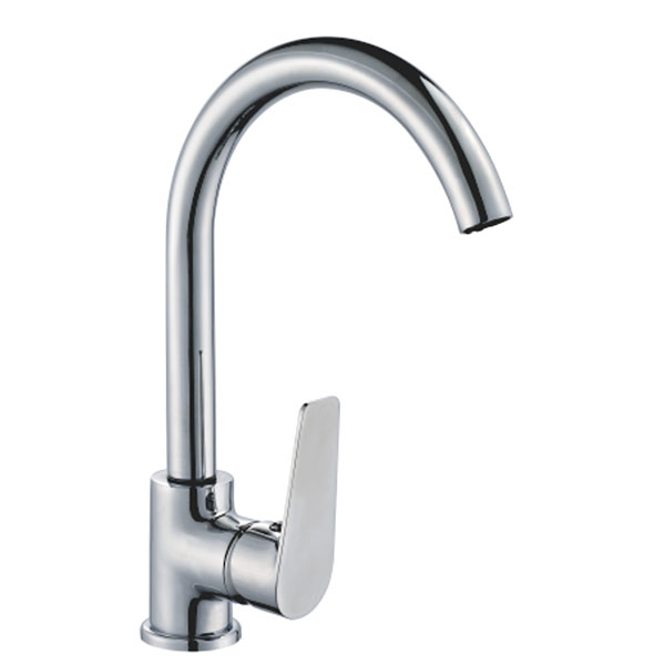 3296-50 vòi đồng thau một đòn bẩy máy trộn nước nóng / lạnh gắn trên boong bếp, máy trộn bồn rửa