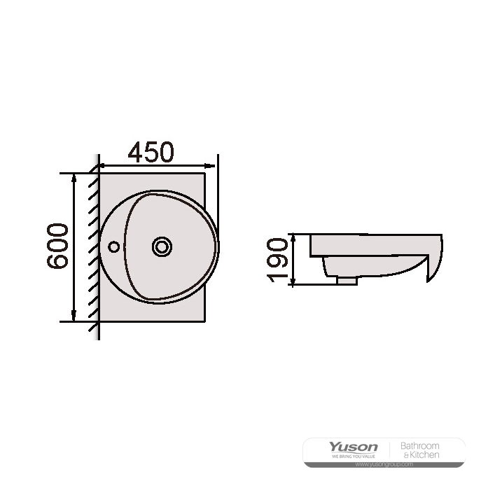 YS27209-60 Chậu tủ gốm, chậu trang điểm, bồn rửa mặt;