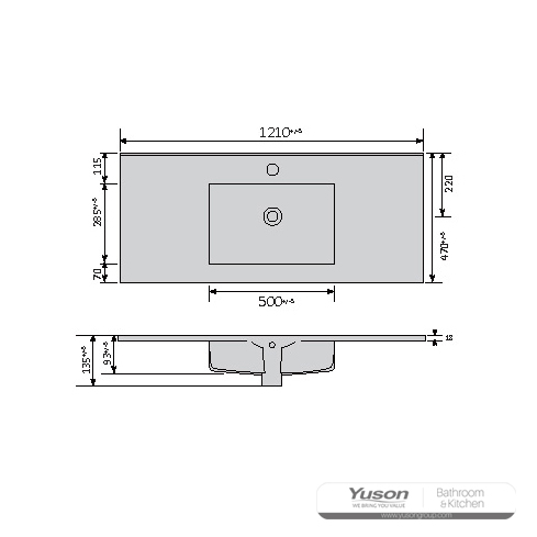 YS27295-120 Chậu tủ gốm, chậu trang điểm, bồn rửa mặt;