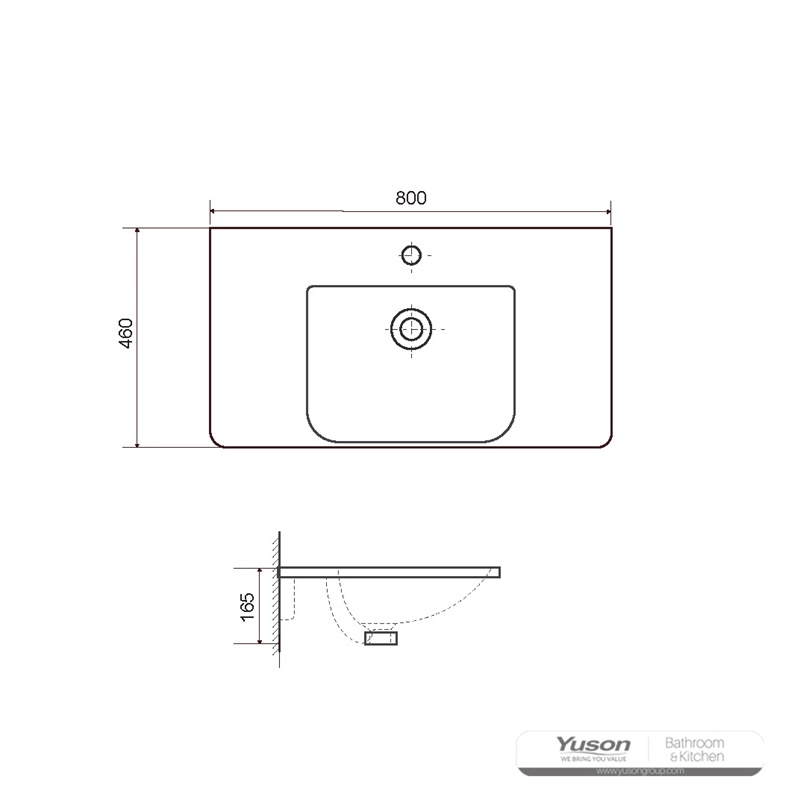 YS27307-80 Chậu tủ gốm, chậu trang điểm, bồn rửa mặt;