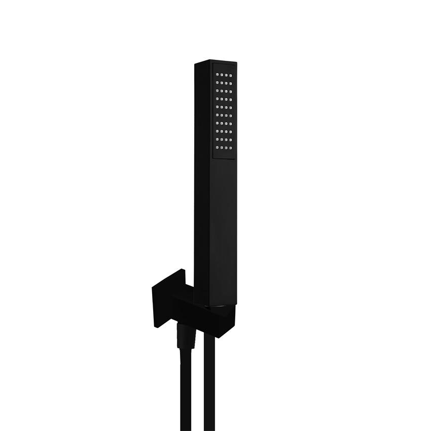 YS31252MB-K2 Bộ sen tắm ABS Square Matt màu đen, với giá treo tường và vòi sen;
