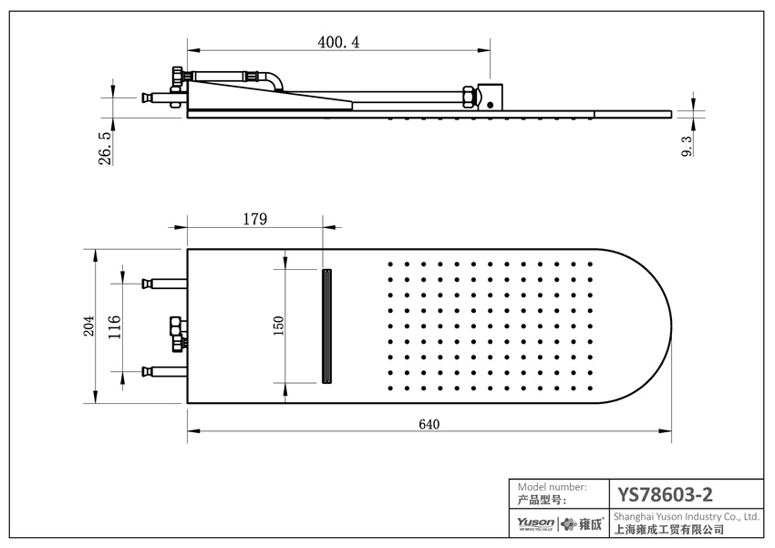 YS78603-2 Đầu sen mưa bằng đồng thau, 2 chức năng thác nước, treo tường;