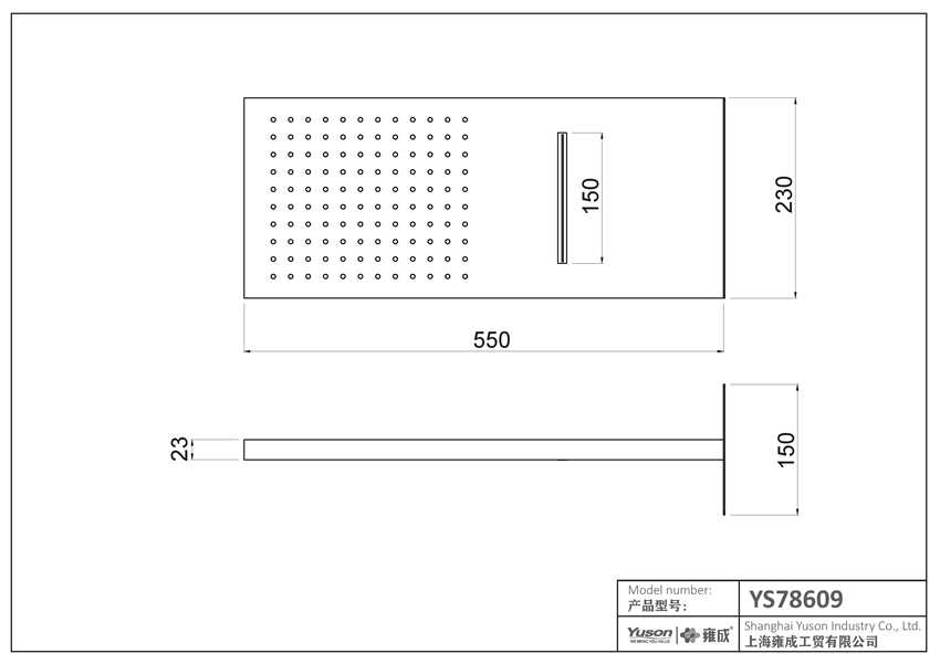 Đầu sen mưa treo tường có thác nước YS78609 SUS304;