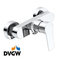 3187-20 DVGW được chứng nhận, vòi bằng đồng thau, vòi sen gắn tường nước nóng/lạnh đơn cần gạt