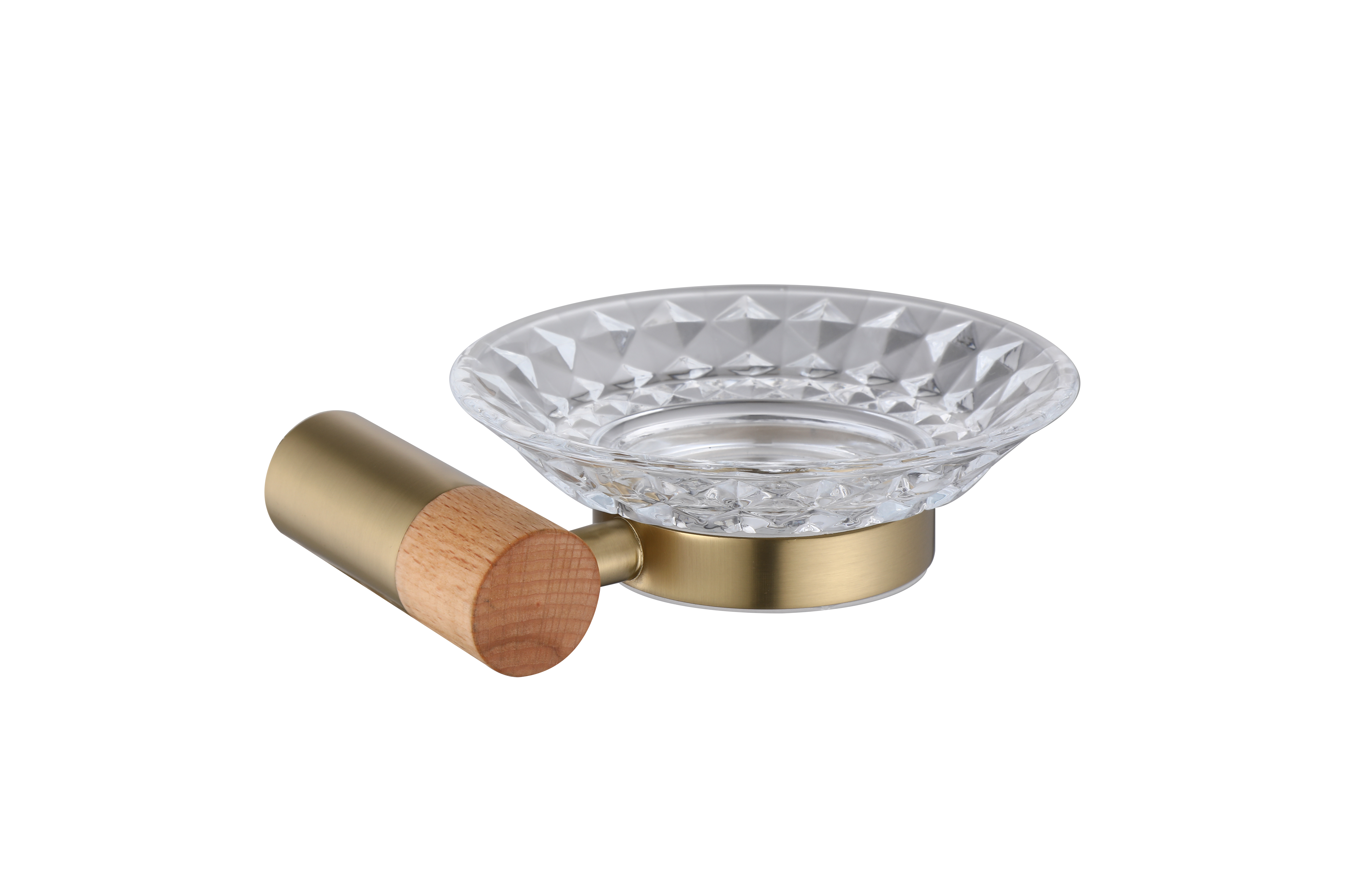 27585 Phụ kiện phòng tắm, Đĩa xà phòng, đồng thau, gỗ cứng Đĩa thủy tinh pha lê, Đĩa xà phòng và đĩa thủy tinh