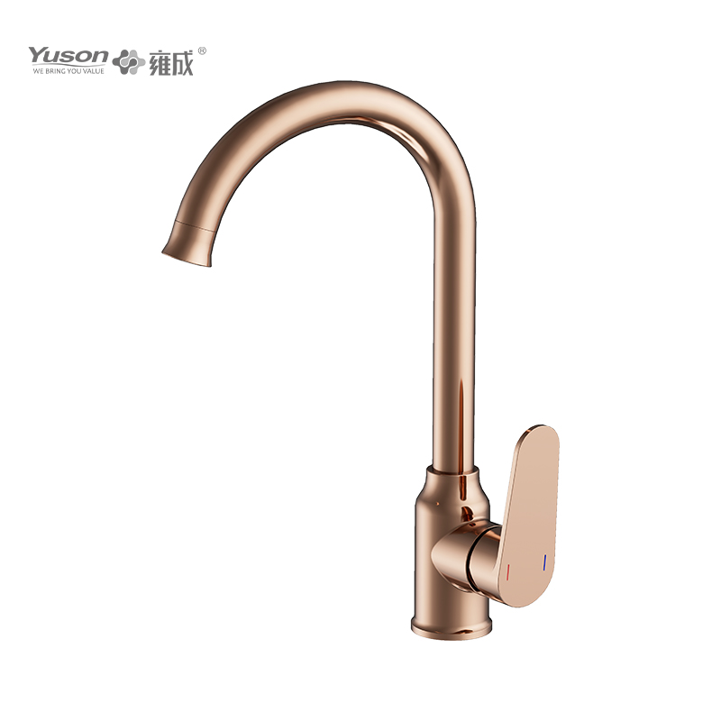 2027-50 Vòi bằng đồng thau Máy trộn bồn rửa chén nước nóng và lạnh gắn trên boong