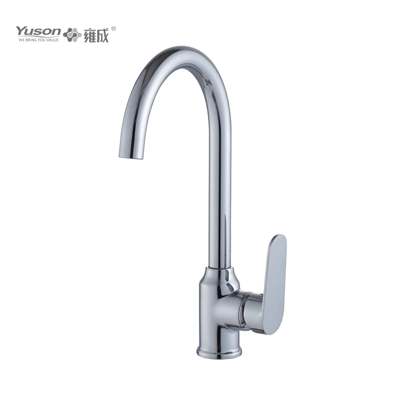 2027-50 Vòi bằng đồng thau Máy trộn bồn rửa chén nước nóng và lạnh gắn trên boong