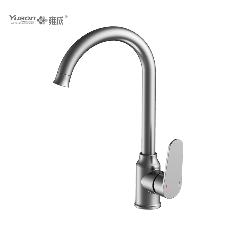 2027-50 Vòi bằng đồng thau Máy trộn bồn rửa chén nước nóng và lạnh gắn trên boong