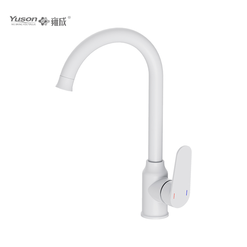 2027-50 Vòi bằng đồng thau Máy trộn bồn rửa chén nước nóng và lạnh gắn trên boong