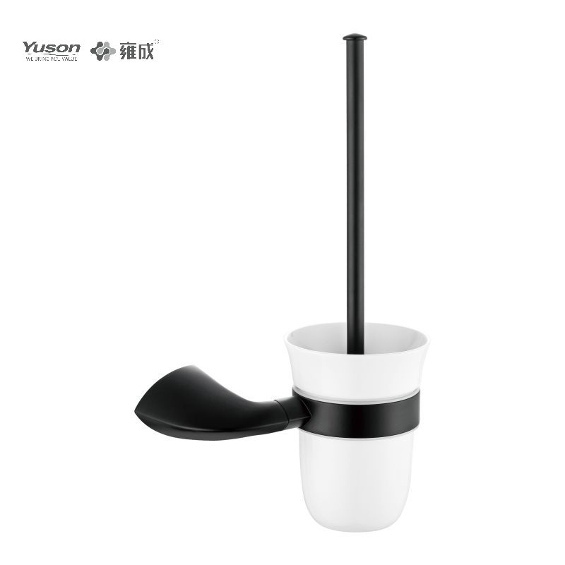 11990 Phụ kiện phòng tắm kiểu dáng đẹp, Bàn chải bồn cầu có cốc thủy tinh mờ/cường lực, Bàn chải bồn cầu kẽm/đồng thau/SUS, treo tường (Dòng 11900)