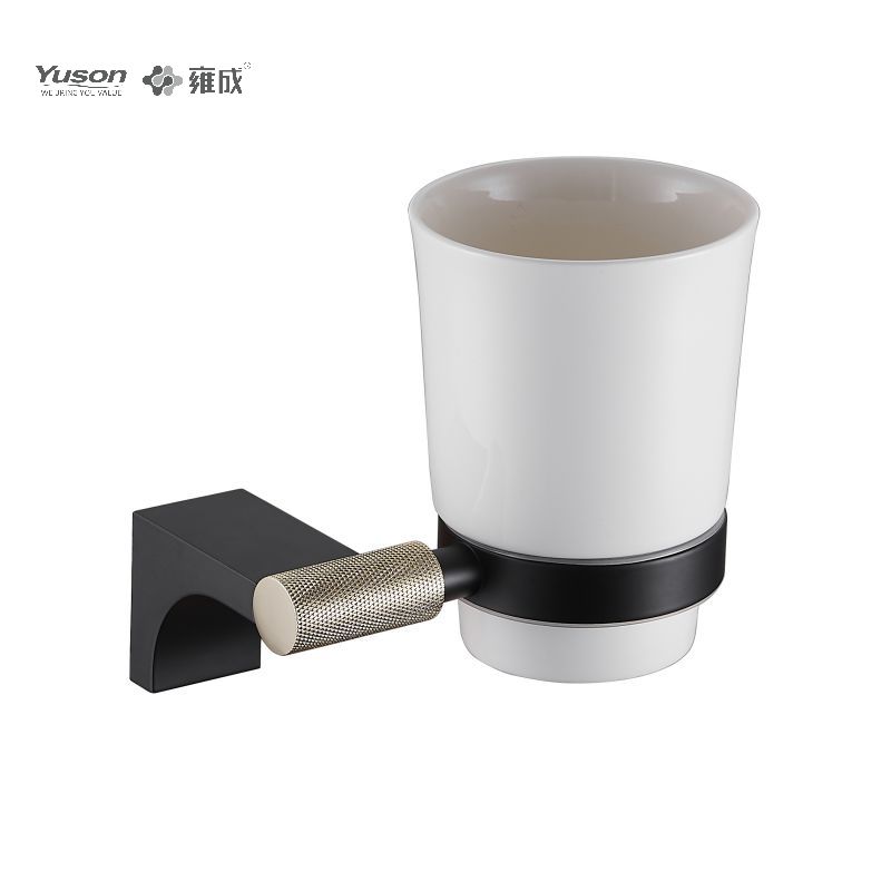 12484 Phụ kiện phòng tắm kiểu dáng đẹp, Giá đỡ cốc, có cốc thủy tinh mờ/cường lực, Giá đỡ cốc bằng kẽm/đồng thau/SUS, treo tường (Dòng 12400)