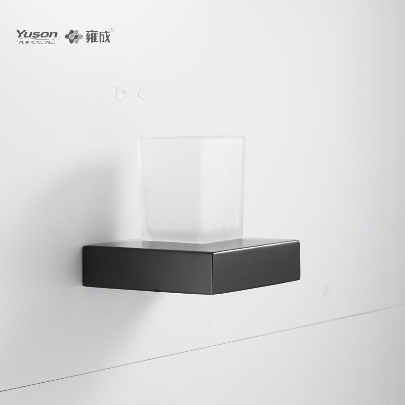 12784 Phụ kiện phòng tắm kiểu dáng đẹp, Giá đỡ cốc, có cốc thủy tinh mờ/cường lực, Giá đỡ cốc bằng kẽm/đồng thau/SUS, treo tường (Dòng 12700)
