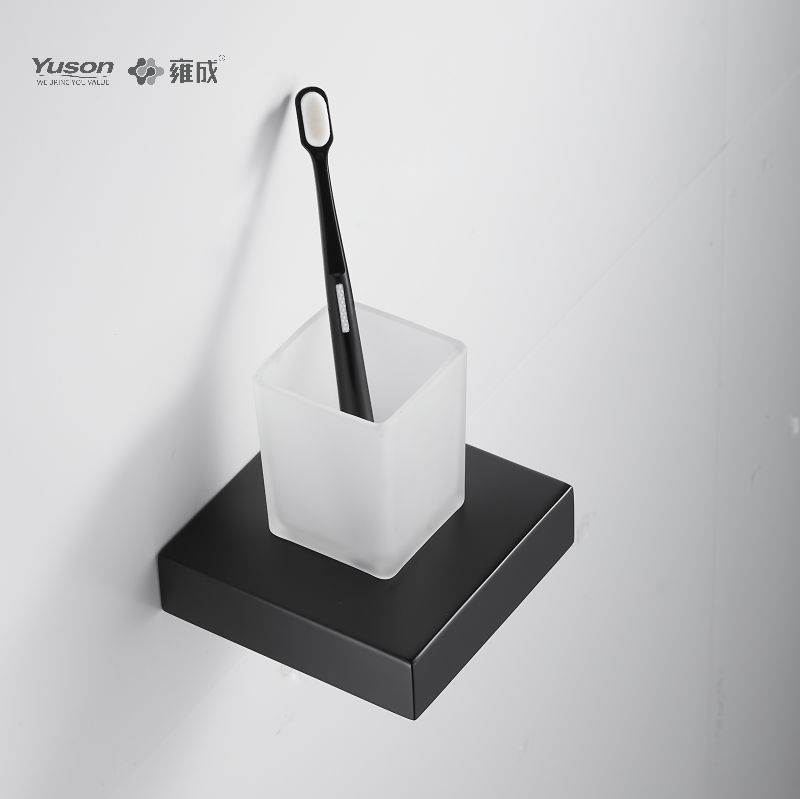 12784 Phụ kiện phòng tắm kiểu dáng đẹp, Giá đỡ cốc, có cốc thủy tinh mờ/cường lực, Giá đỡ cốc bằng kẽm/đồng thau/SUS, treo tường (Dòng 12700)