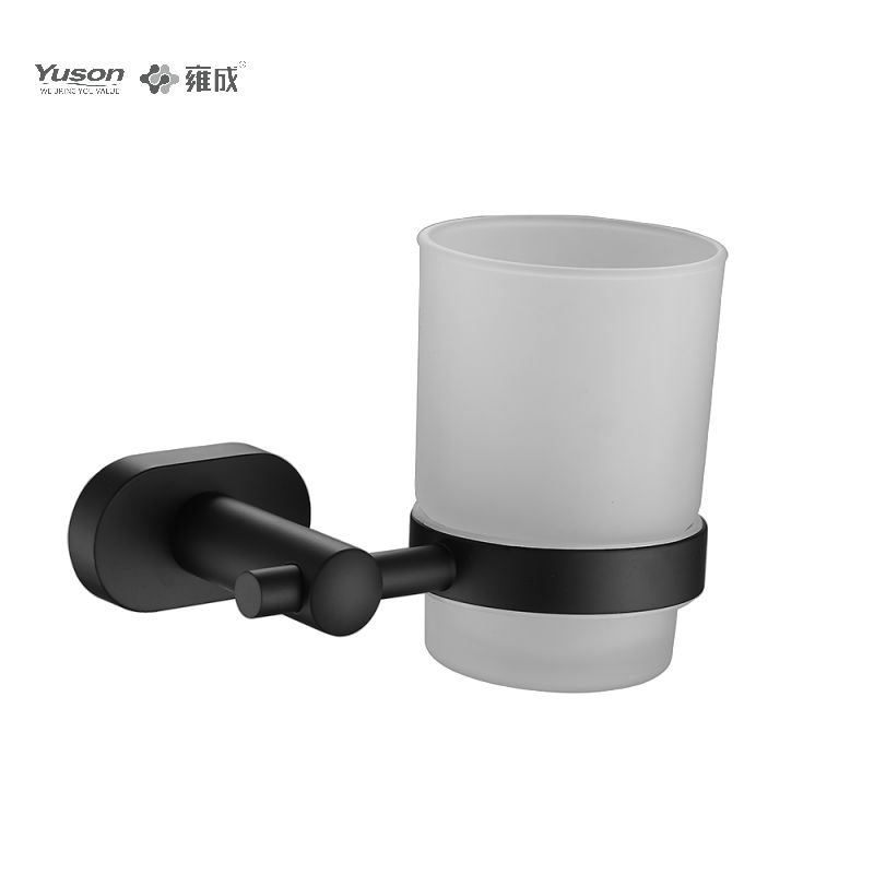 13384 Phụ kiện phòng tắm kiểu dáng đẹp, Giá đỡ cốc, có cốc thủy tinh mờ/cường lực, Giá đỡ cốc bằng kẽm/đồng thau/SUS, treo tường (Dòng 13300)