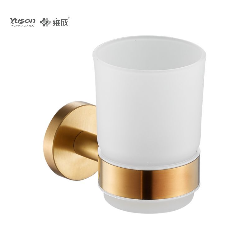 15584 Phụ kiện phòng tắm kiểu dáng đẹp, Giá đỡ cốc, có cốc thủy tinh mờ/cường lực, Giá đỡ cốc bằng kẽm/đồng thau/SUS, treo tường (Dòng 15500)
