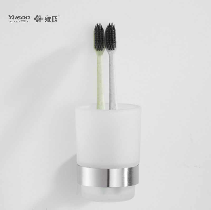 15584 Phụ kiện phòng tắm kiểu dáng đẹp, Giá đỡ cốc, có cốc thủy tinh mờ/cường lực, Giá đỡ cốc bằng kẽm/đồng thau/SUS, treo tường (Dòng 15500)