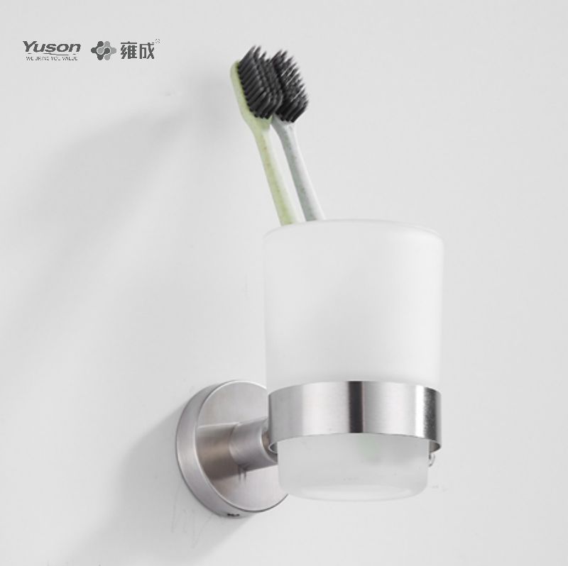 15584 Phụ kiện phòng tắm kiểu dáng đẹp, Giá đỡ cốc, có cốc thủy tinh mờ/cường lực, Giá đỡ cốc bằng kẽm/đồng thau/SUS, treo tường (Dòng 15500)