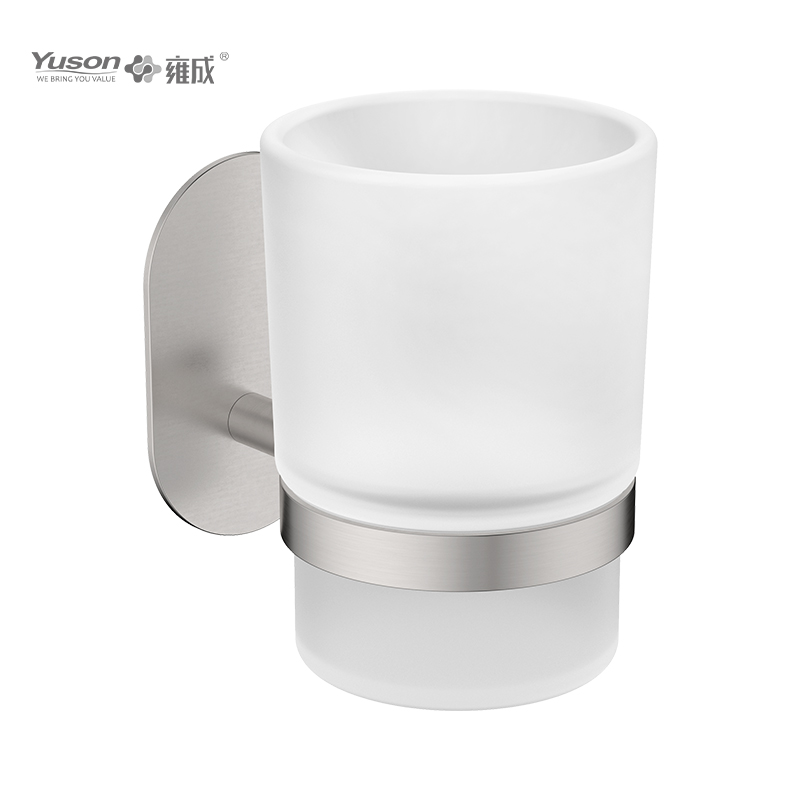28184 Phụ kiện phòng tắm kiểu dáng đẹp, Giá đỡ cốc, có cốc thủy tinh mờ/cường lực, Giá đỡ cốc bằng kẽm/đồng thau/SUS, treo tường (Dòng 28100)