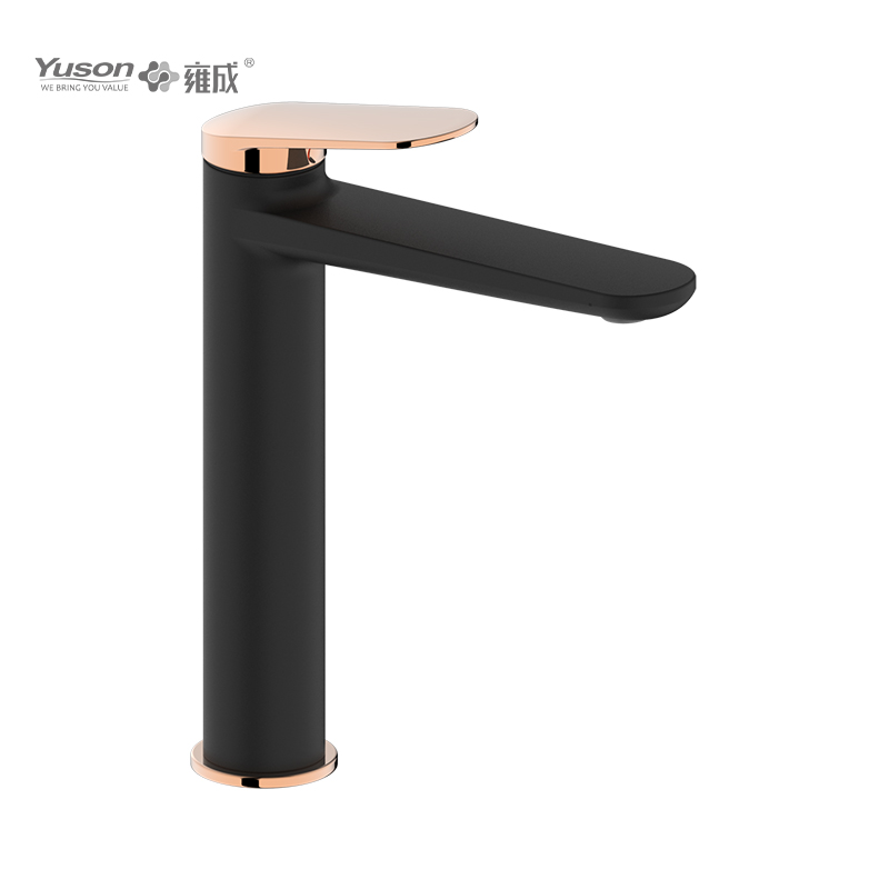 2069-31 Vòi đồng thau Máy trộn lưu vực nước nóng và lạnh cao gắn trên boong có đòn bẩy đơn